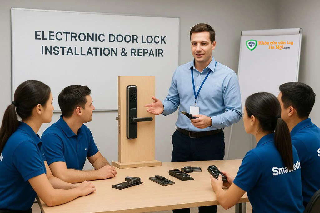 Thợ lắp khóa cửa điện tử Hà Nội chuyên môn cao